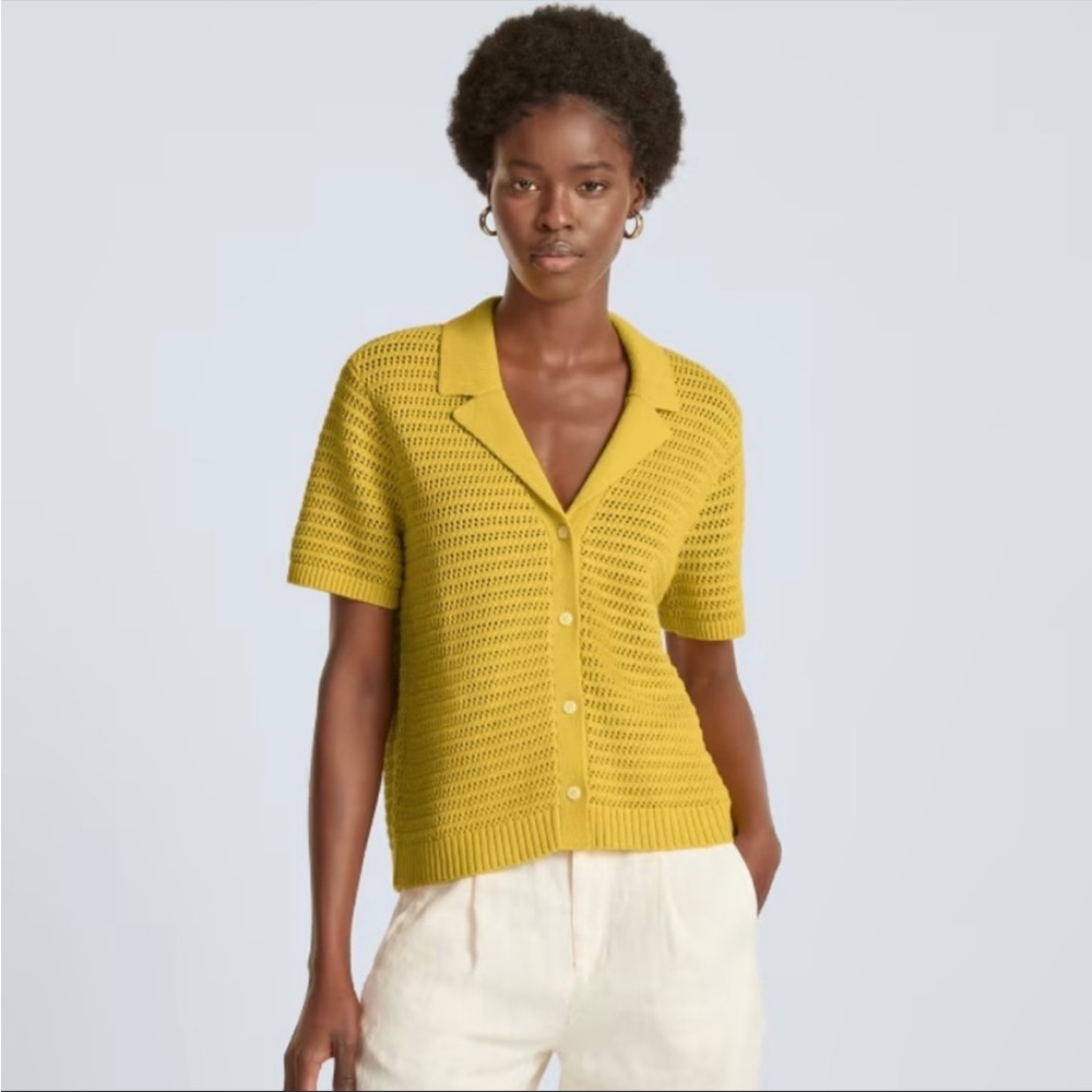 Everlane The Crochet Knit Polo Shirt